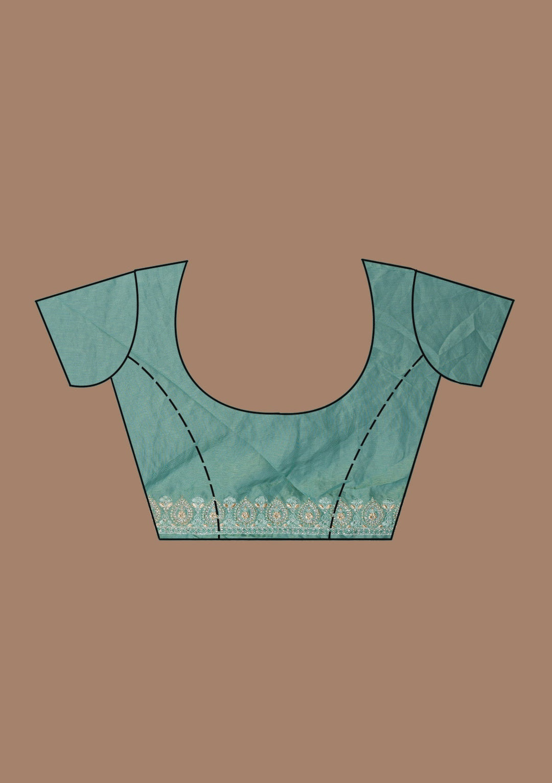 Sea Green Stonework Net Saree-Koskii