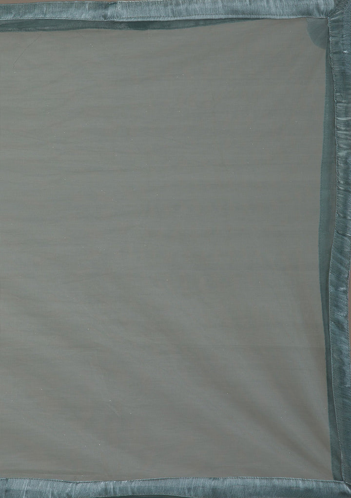 Sea Green Stonework Satin Readymade Lehenga