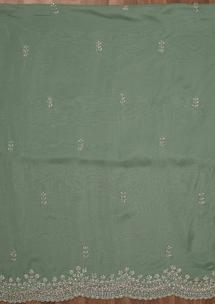 Sea Green Stonework Tissue Unstitched Salwar Suit-Koskii