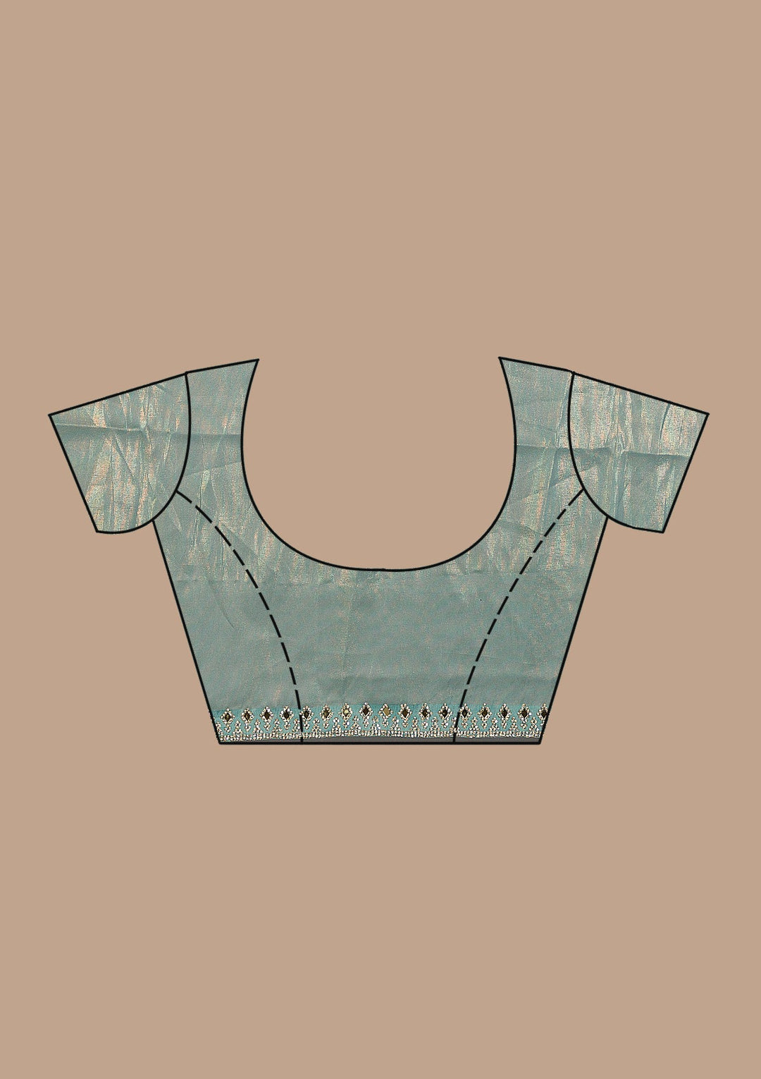 Sea Green Stonework Tissue Saree-Koskii