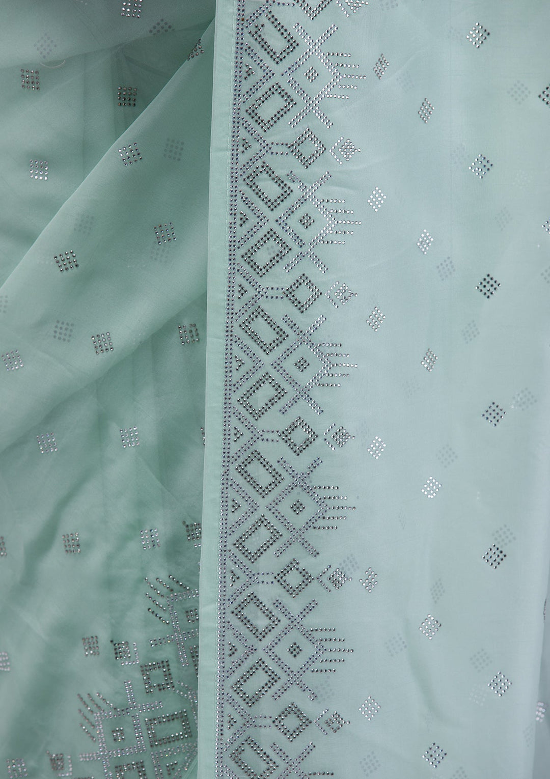 Grey Threadwork Shimmer Designer Saree-Koskii