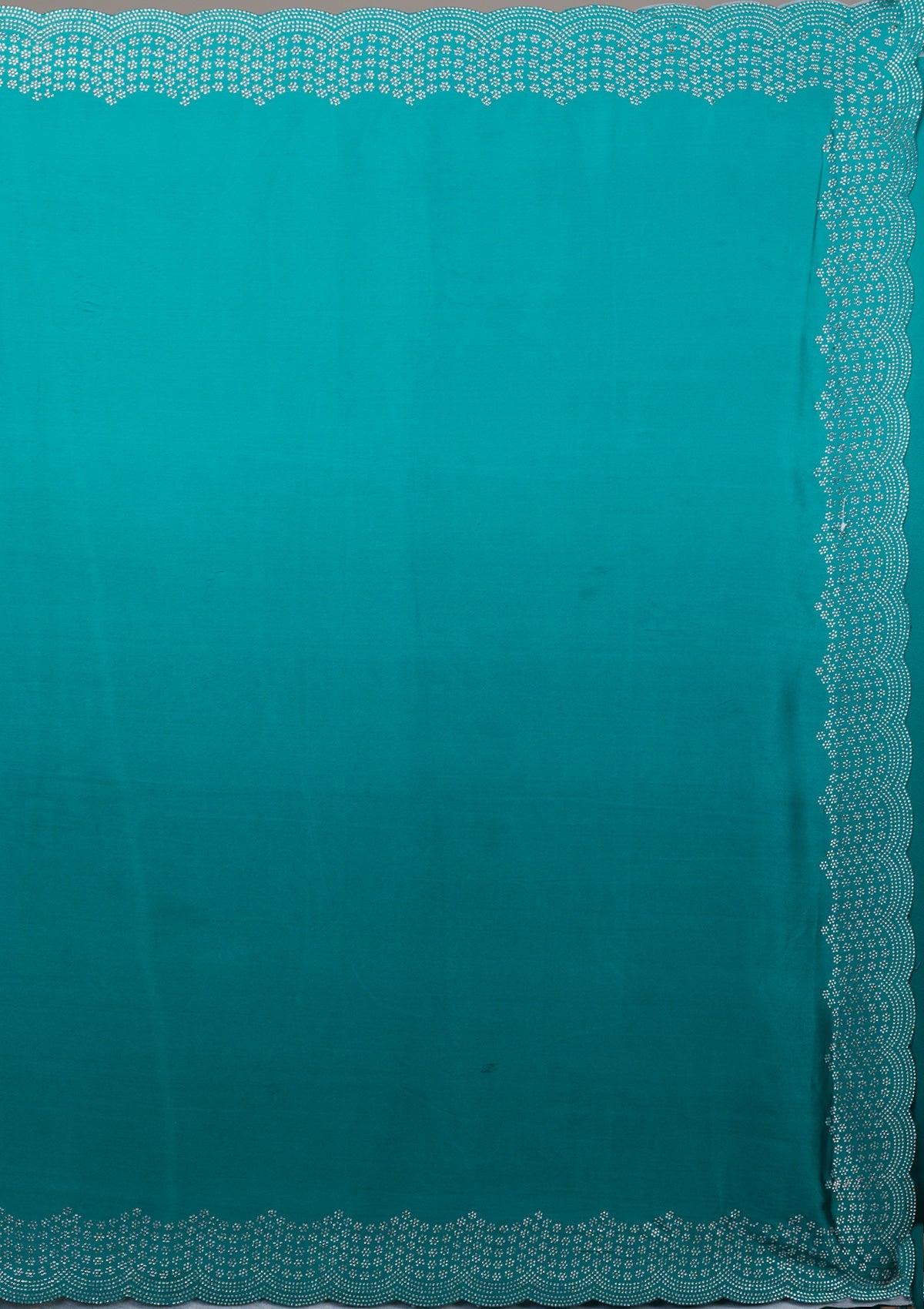 Sea Green Swarovski Satin Saree-Koskii