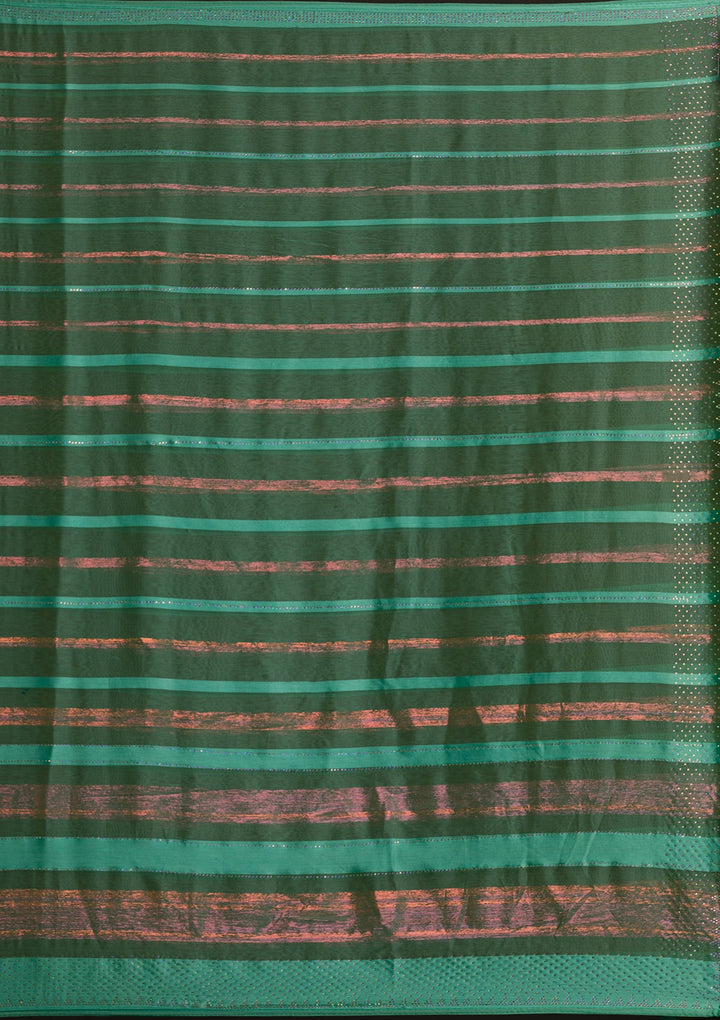 Sea Green Swarovski Shimmer Georgette Saree-Koskii