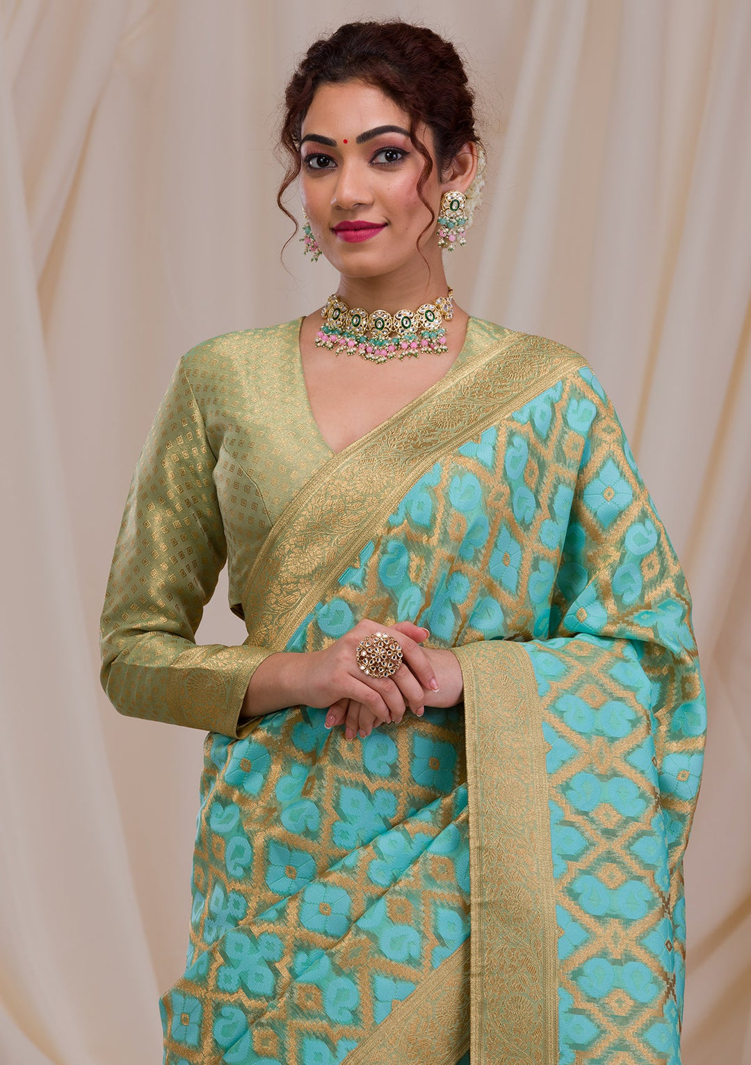 Maroon Stonework Georgette Designer Saree-Koskii
