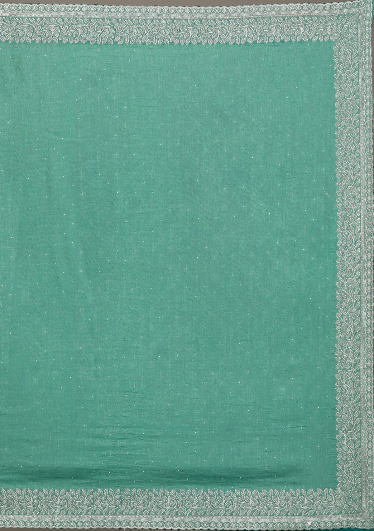 Sea Green Zariwork Soft Silk Saree-Koskii