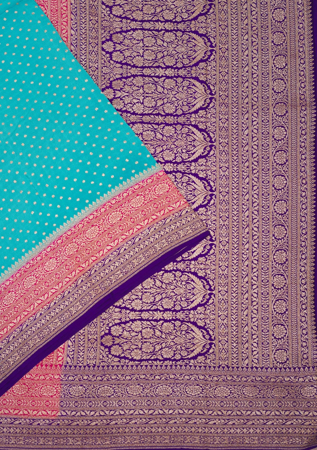 Sea Green Zariwork Pure Silk Saree
