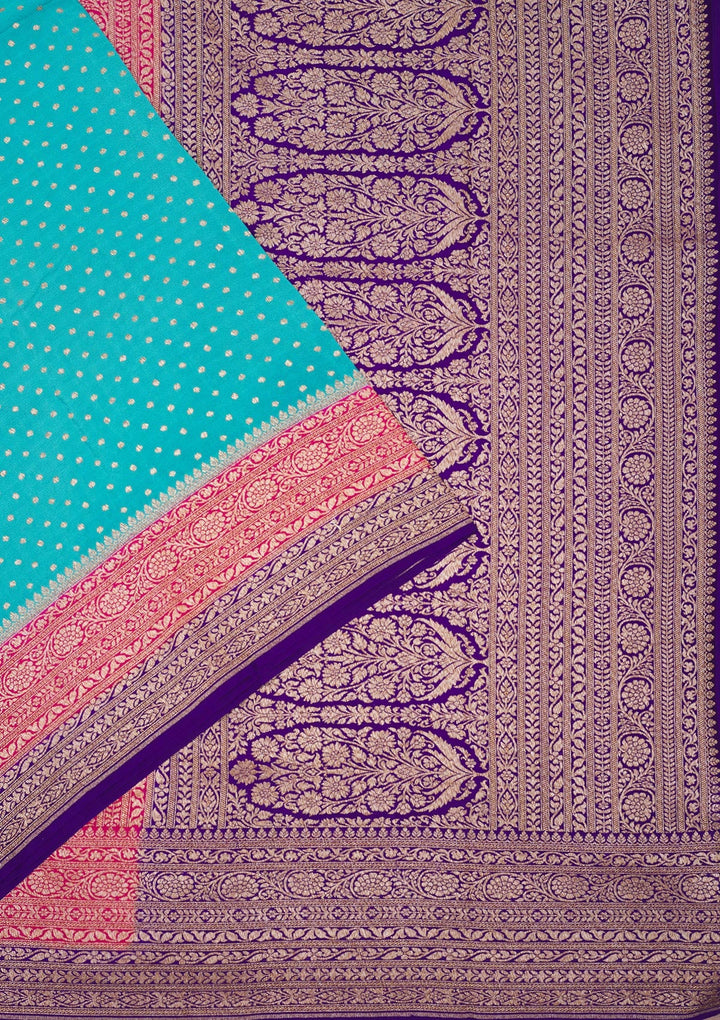 Sea Green Zariwork Pure Silk Saree