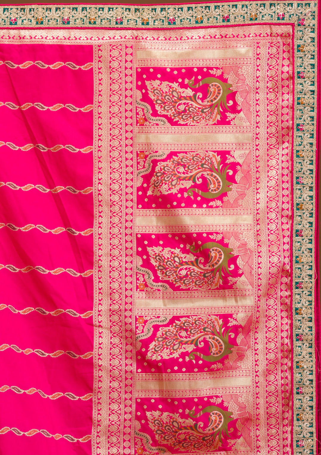Sea Green Zariwork Banarasi Readymade Lehenga-Koskii