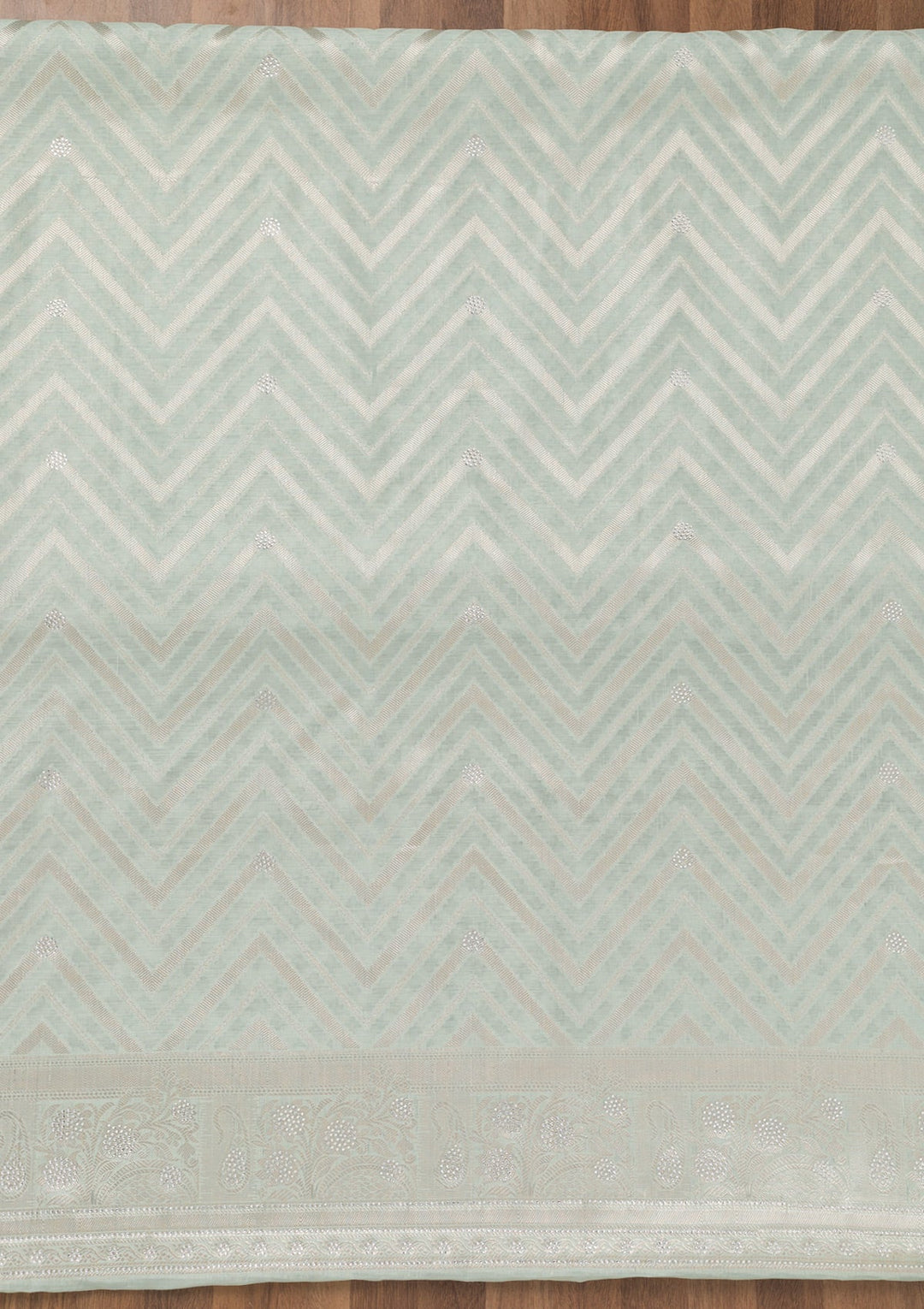 Sea Green Zariwork Banarasi Unstitched Salwar Suit-Koskii