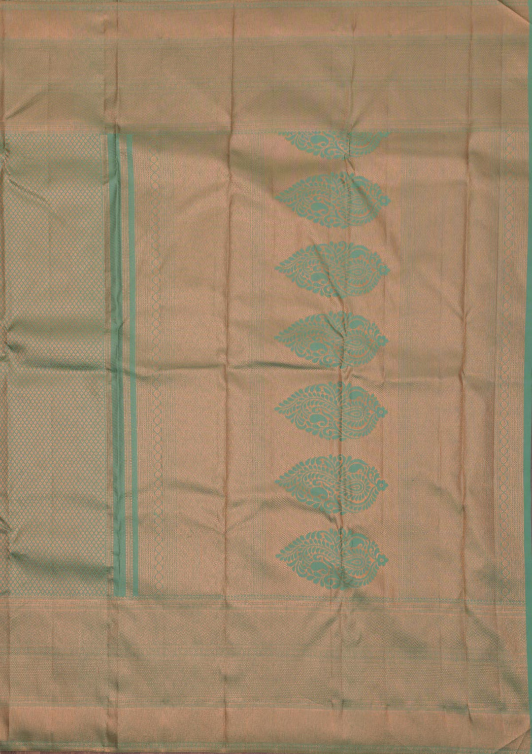 Sea Green Zariwork Pure Silk Saree-Koskii