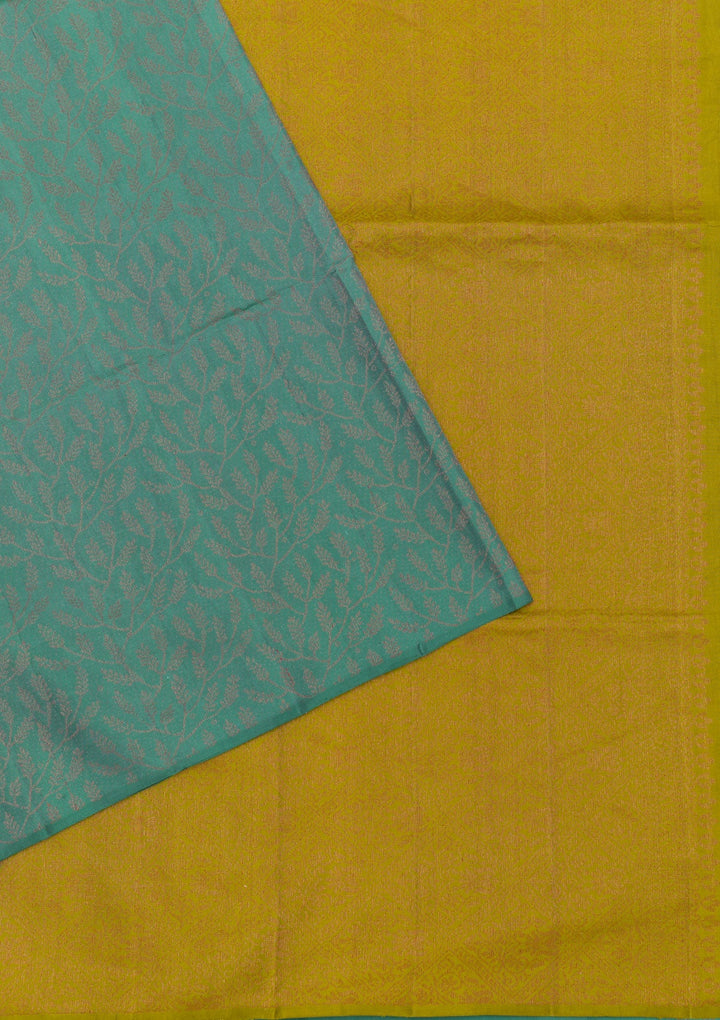 Sea Green Zariwork Pure Silk Saree-Koskii