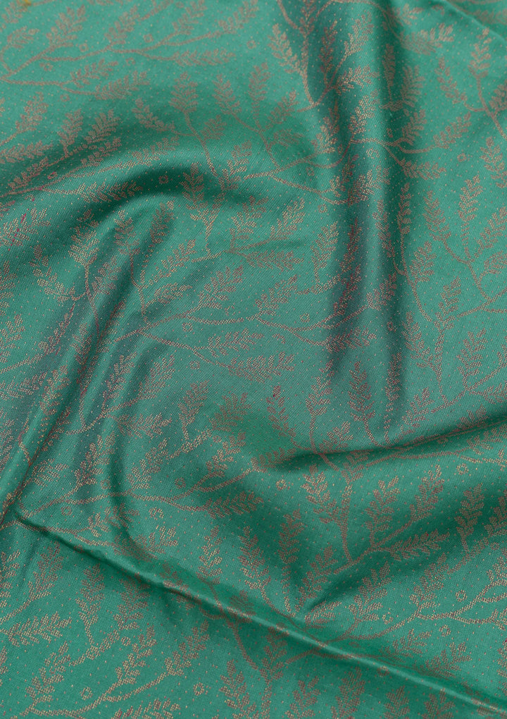 Sea Green Zariwork Pure Silk Saree-Koskii