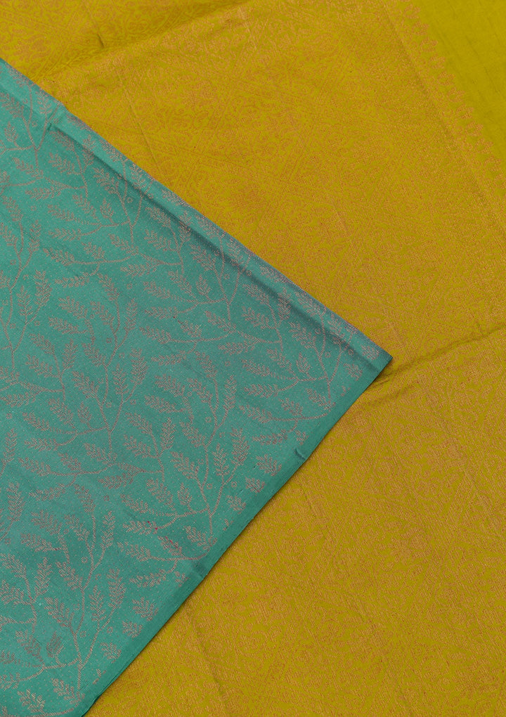Sea Green Zariwork Pure Silk Saree-Koskii