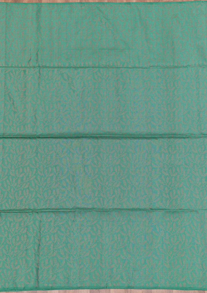 Sea Green Zariwork Pure Silk Saree-Koskii