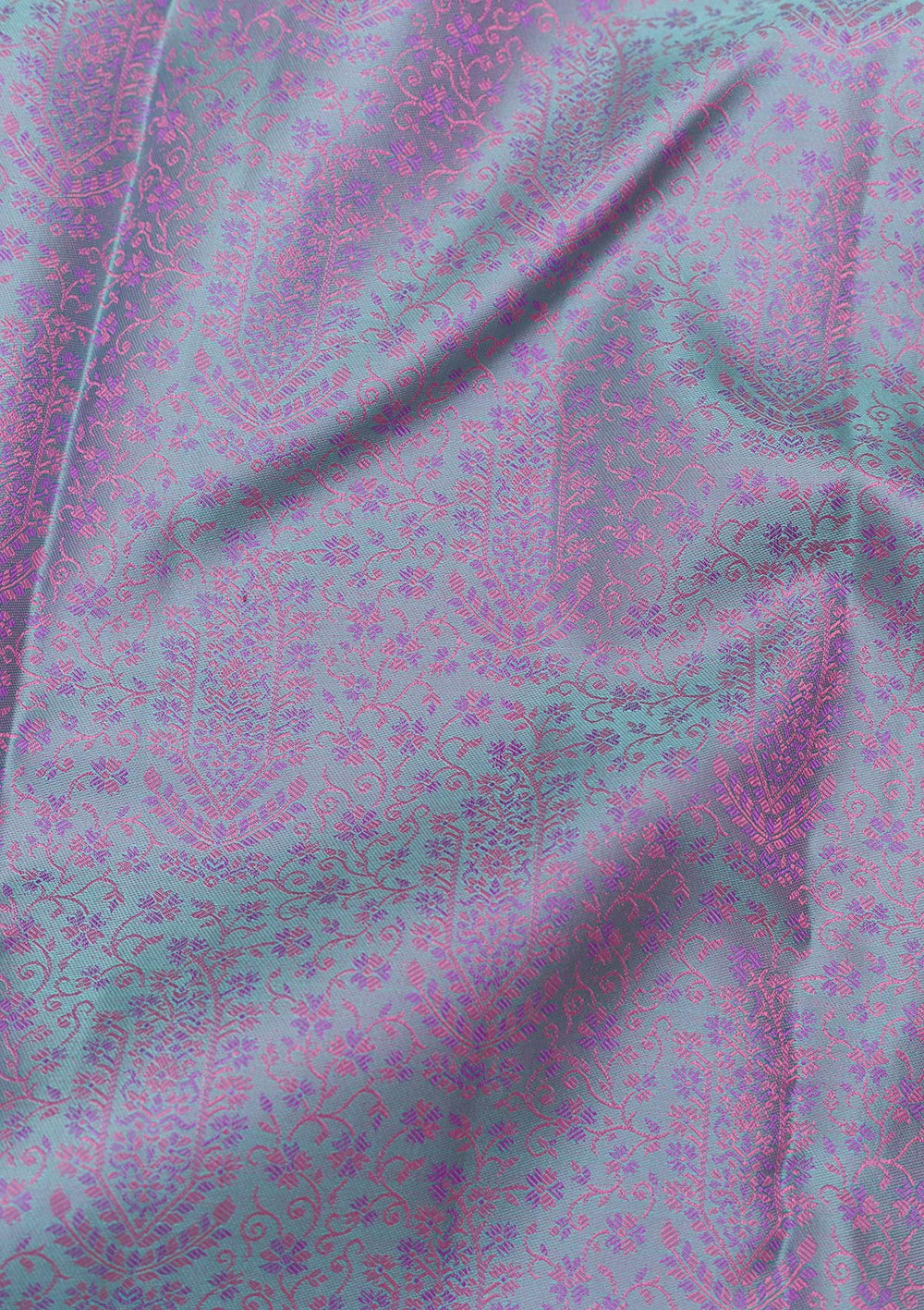 Sea Green Zariwork Pure Silk Saree-Koskii