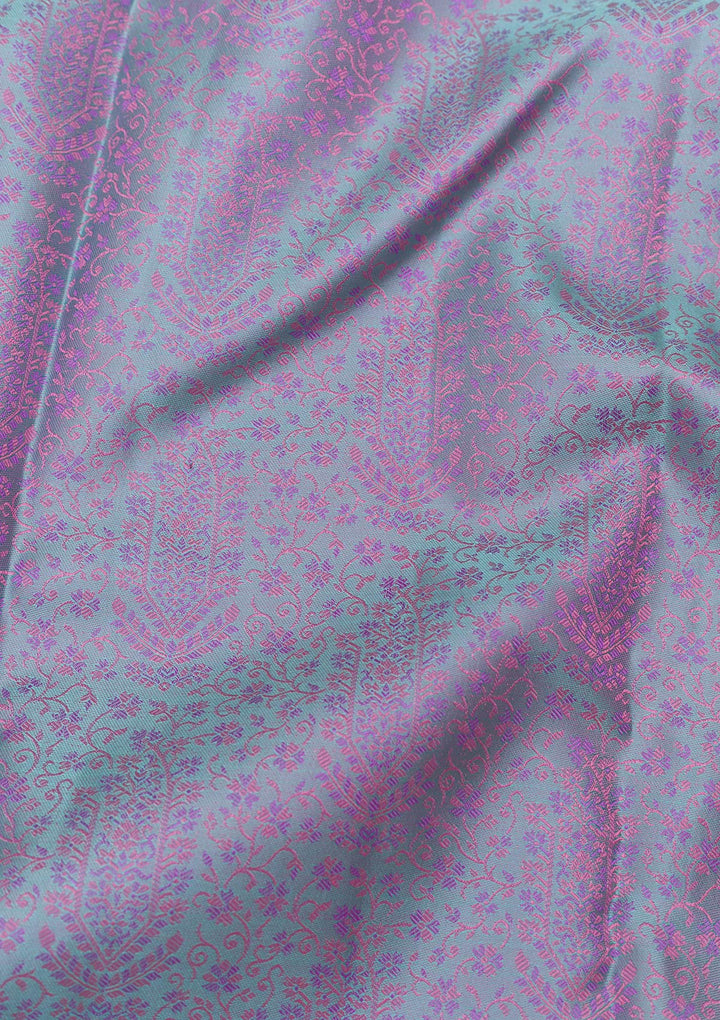 Sea Green Zariwork Pure Silk Saree-Koskii