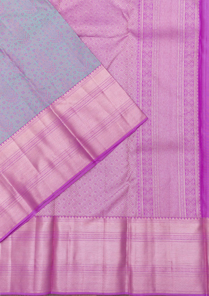 Sea Green Zariwork Pure Silk Saree-Koskii