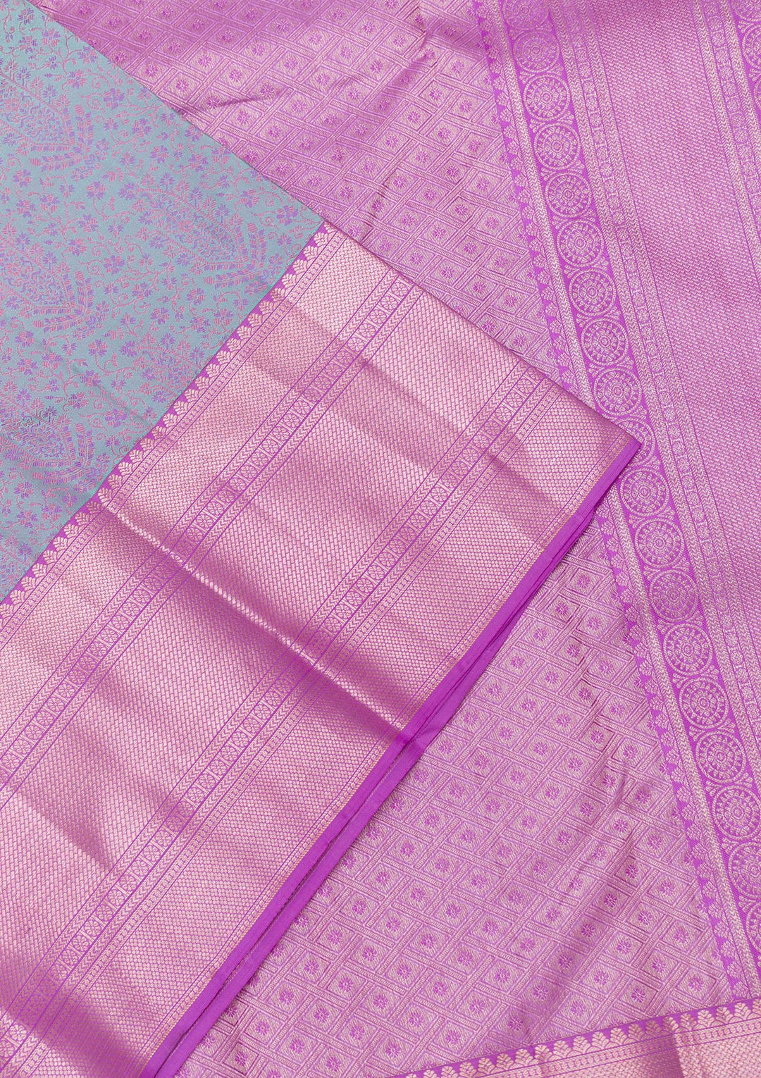 Sea Green Zariwork Pure Silk Saree-Koskii