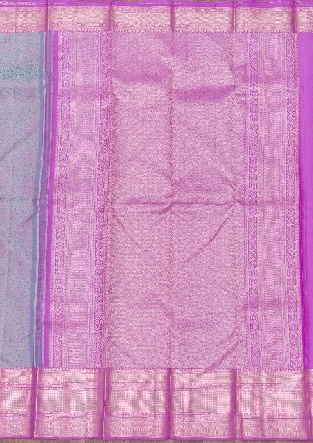 Sea Green Zariwork Pure Silk Saree-Koskii