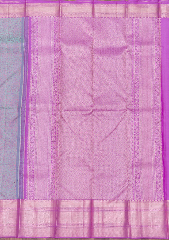 Sea Green Zariwork Pure Silk Saree-Koskii