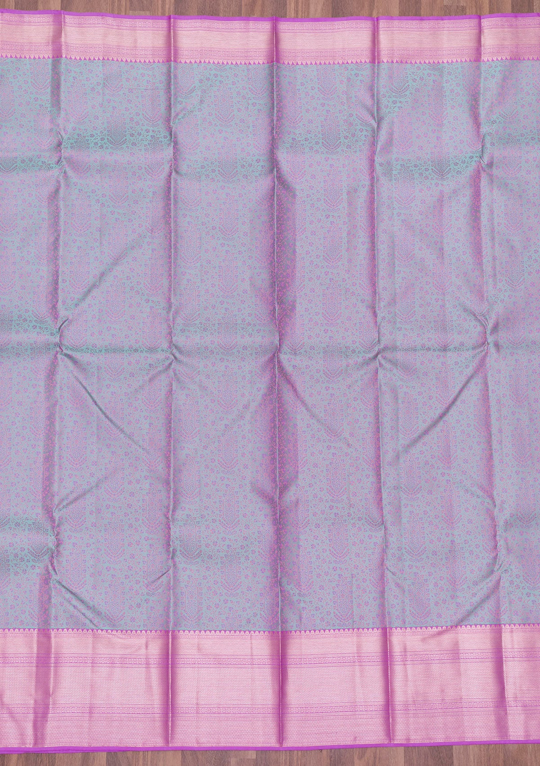 Sea Green Zariwork Pure Silk Saree-Koskii