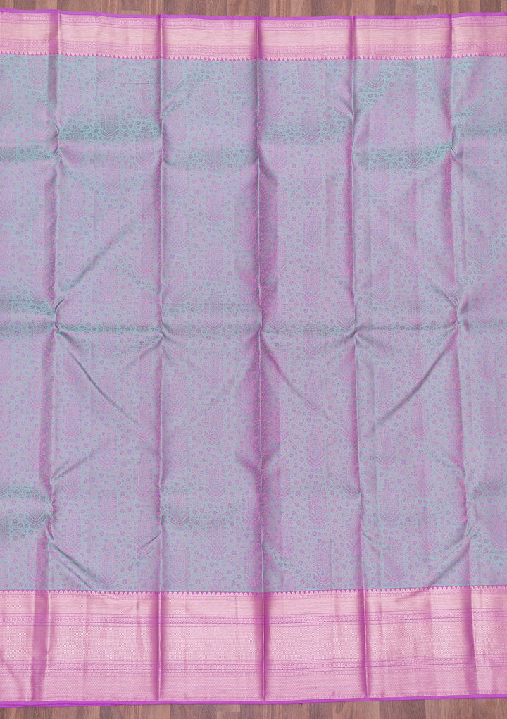 Sea Green Zariwork Pure Silk Saree-Koskii