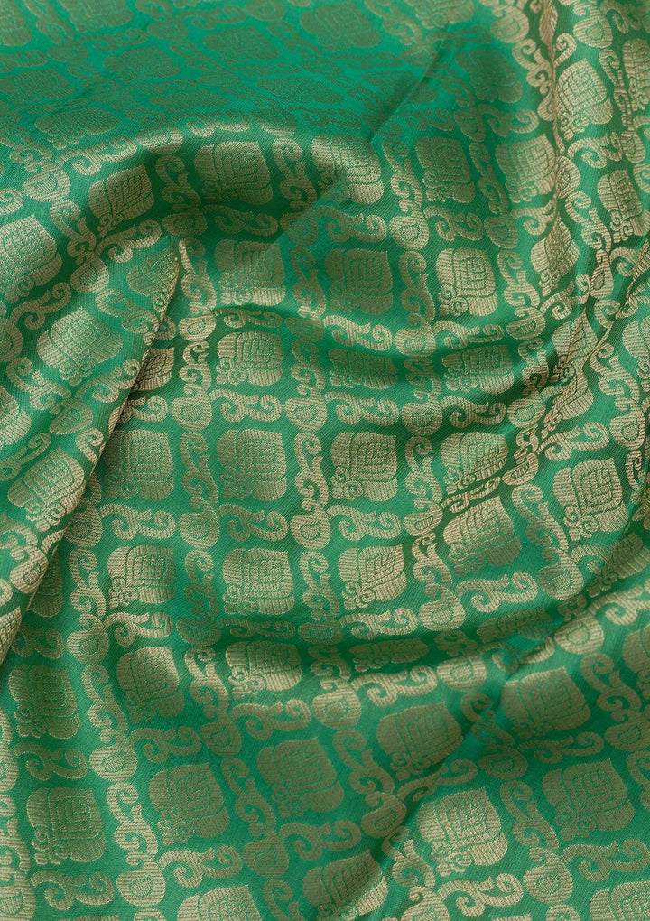Sea Green Zariwork Pure Silk Saree-Koskii
