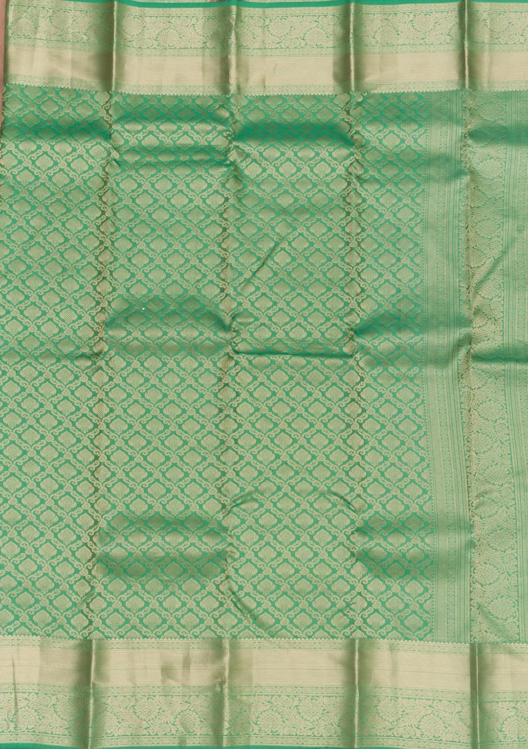 Sea Green Zariwork Pure Silk Saree-Koskii