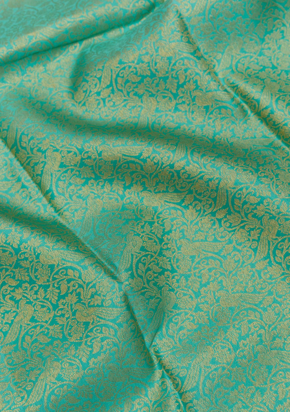 Sea Green Zariwork Pure Silk Saree-Koskii