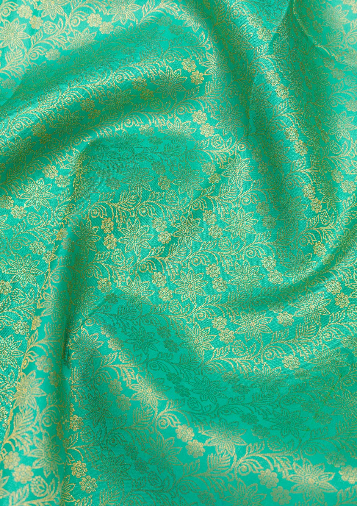 Sea Green Zariwork Pure Silk Saree-Koskii