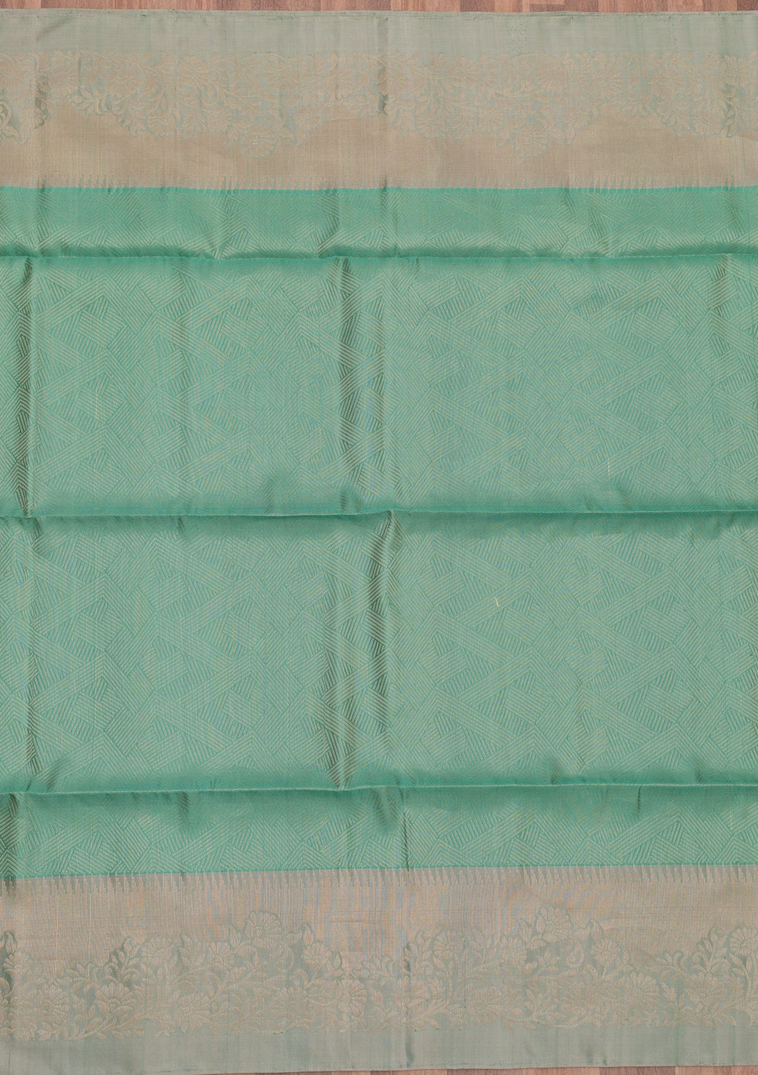 Sea Green Zariwork Pure Silk Saree-Koskii