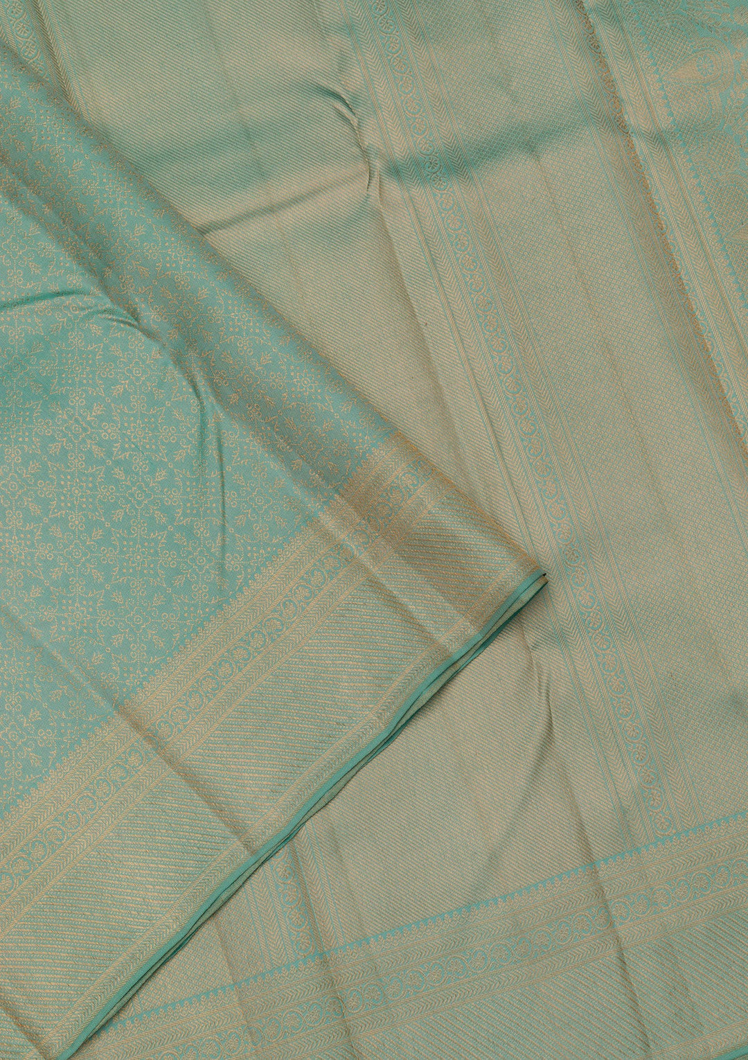 Sea Green Zariwork Pure Silk Saree-Koskii