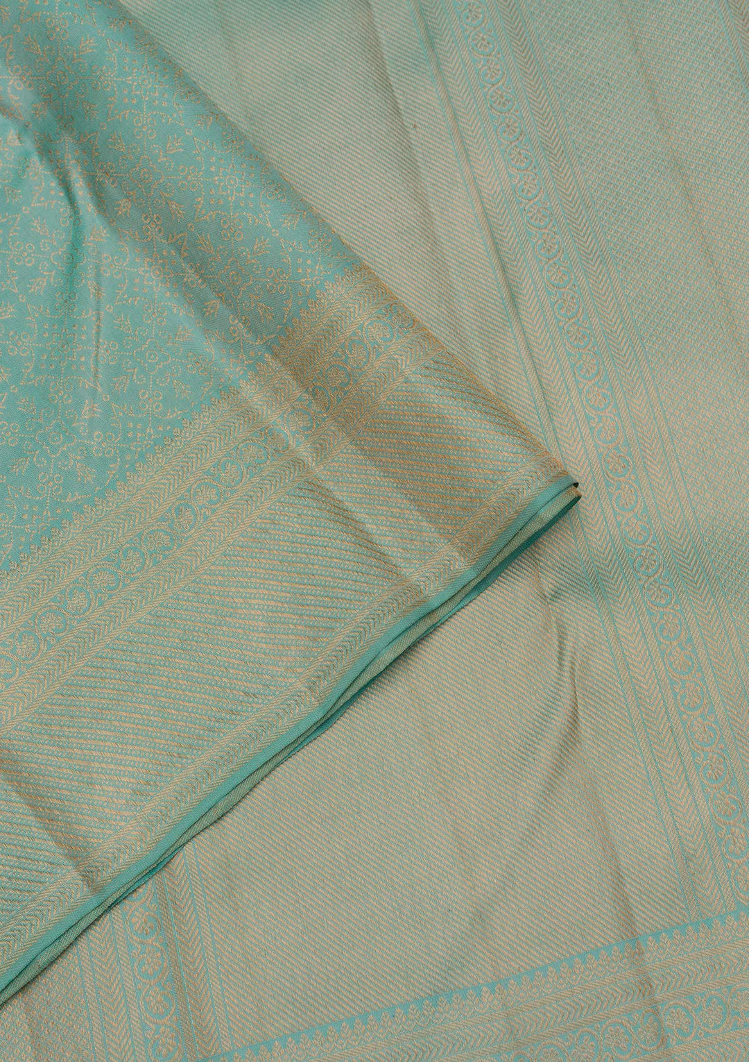 Sea Green Zariwork Pure Silk Saree-Koskii