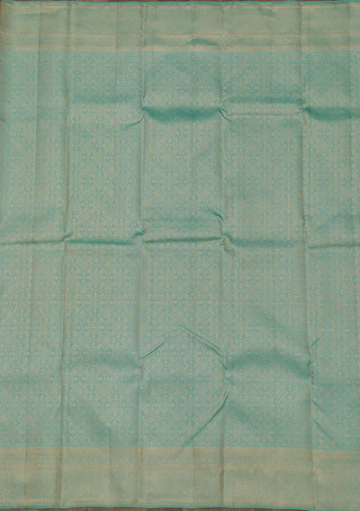 Sea Green Zariwork Pure Silk Saree-Koskii