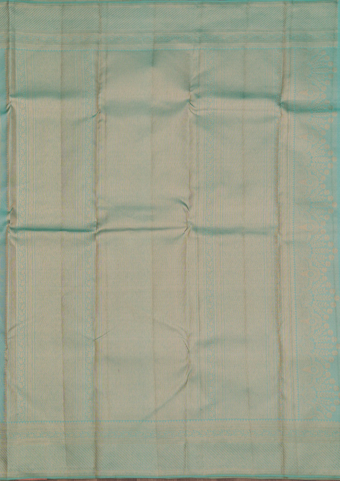 Sea Green Zariwork Pure Silk Saree-Koskii