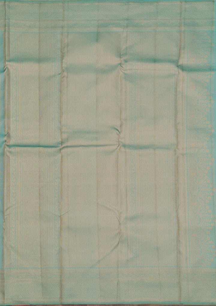 Sea Green Zariwork Pure Silk Saree-Koskii