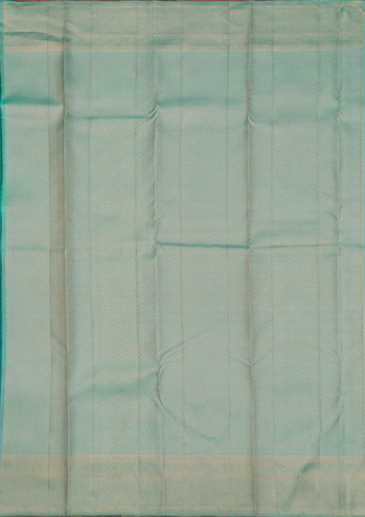 Sea Green Zariwork Pure Silk Saree-Koskii