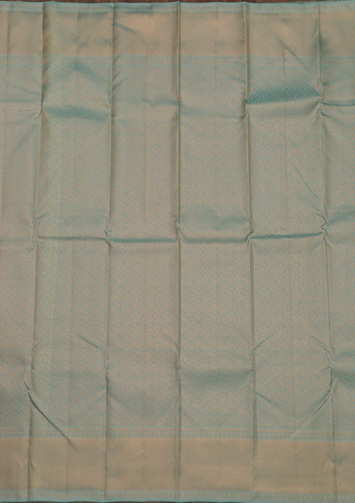 Sea Green Zariwork Pure Silk Saree-Koskii