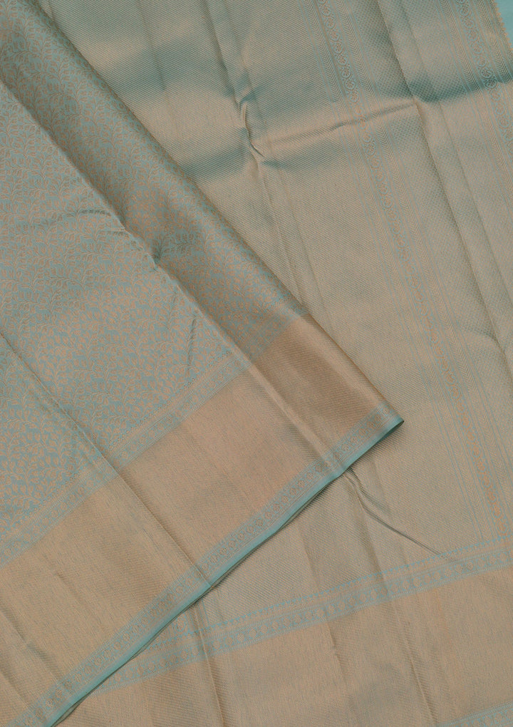 Sea Green Zariwork Pure Silk Saree-Koskii