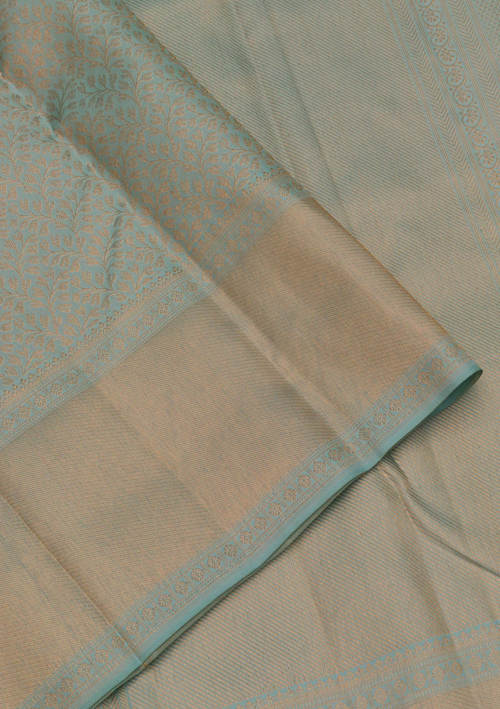Sea Green Zariwork Pure Silk Saree-Koskii