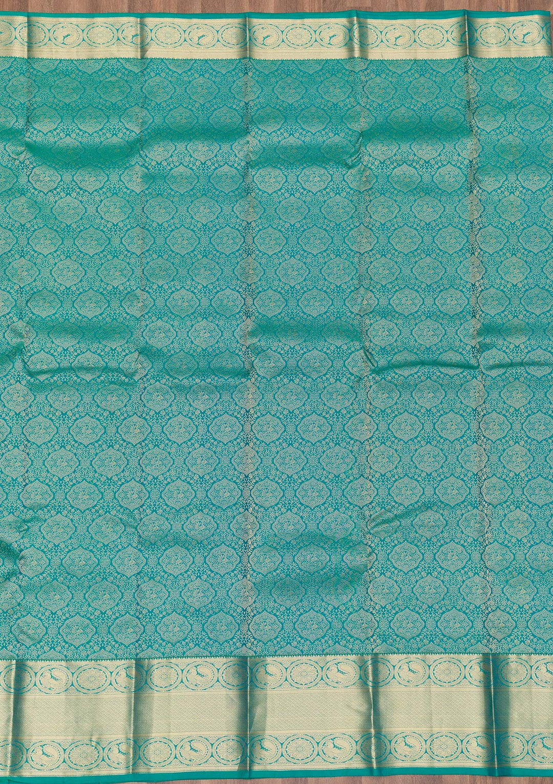 Sea Green Zariwork Pure Silk Saree-Koskii
