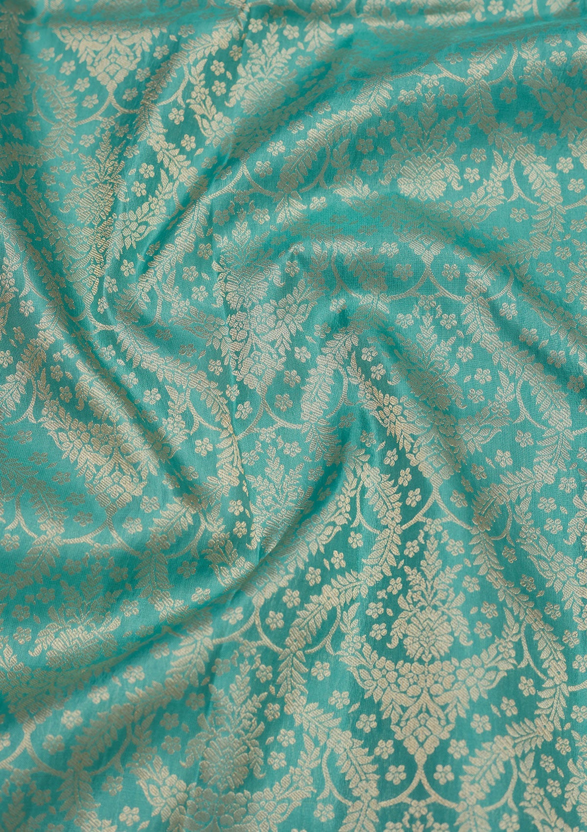 Sea Green Zariwork Pure Silk Saree-Koskii