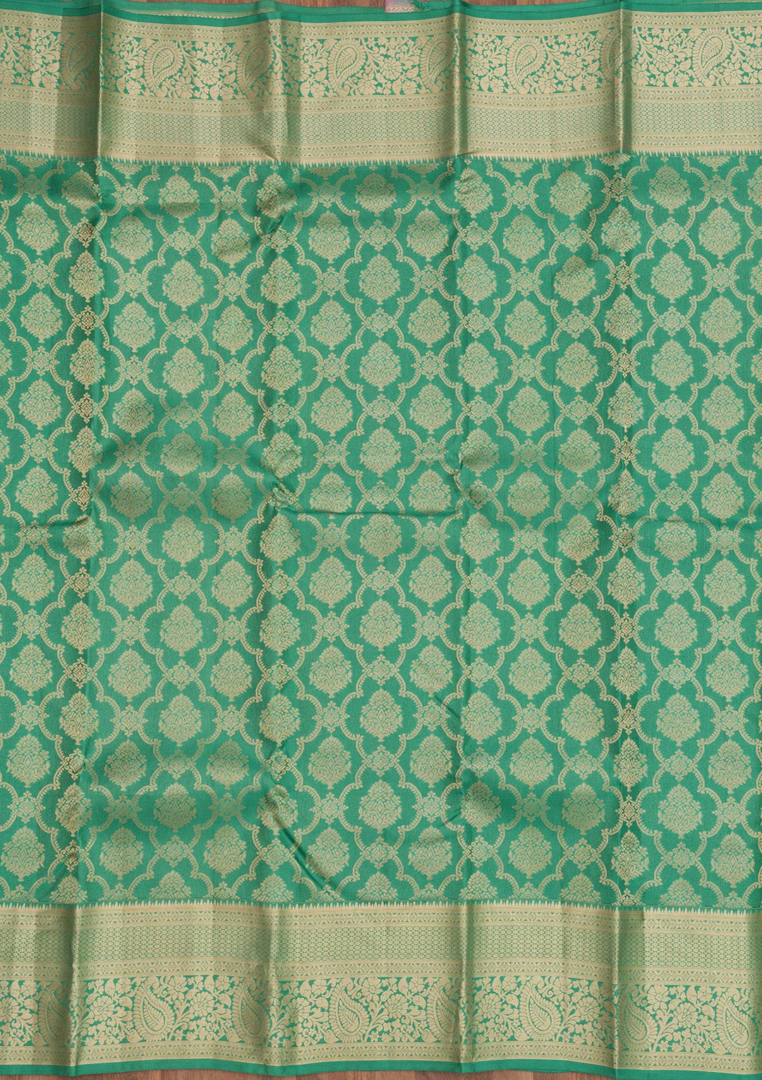 Sea Green Zariwork Pure Silk Saree-Koskii