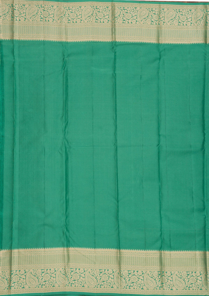 Sea Green Zariwork Pure Silk Saree-Koskii