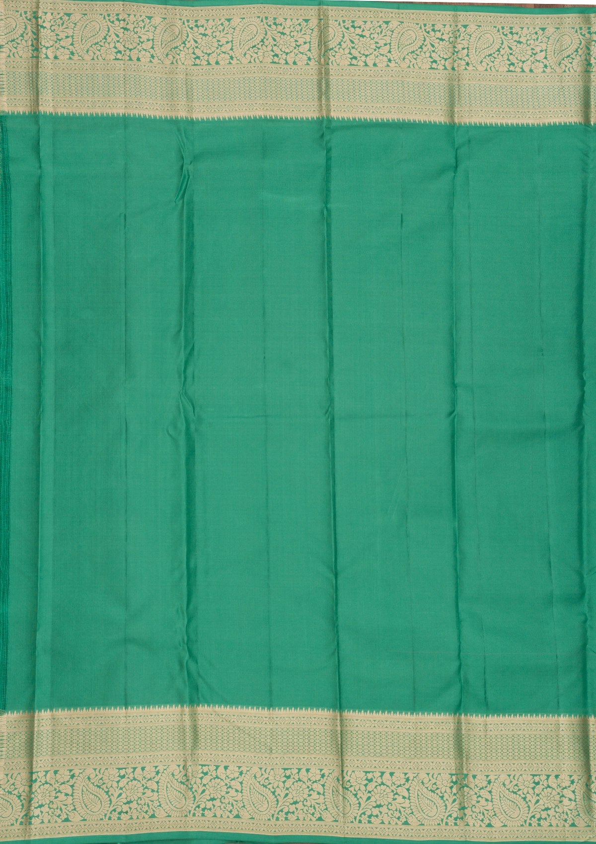 Sea Green Zariwork Pure Silk Saree-Koskii