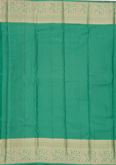 Sea Green Zariwork Pure Silk Saree-Koskii