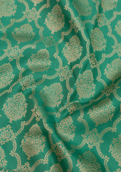 Sea Green Zariwork Pure Silk Saree-Koskii