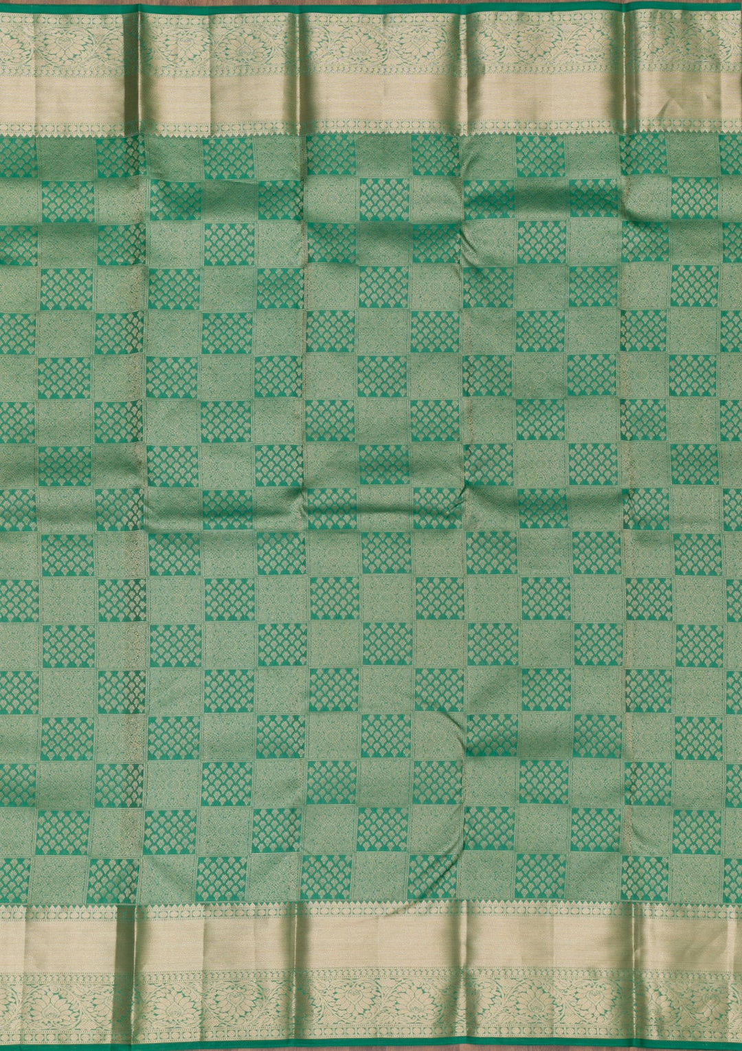 Sea Green Zariwork Pure Silk Saree-Koskii