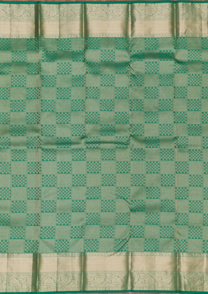 Sea Green Zariwork Pure Silk Saree-Koskii