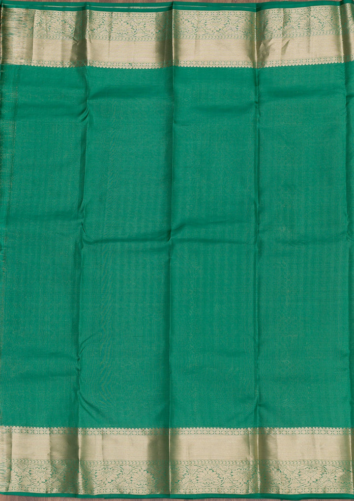 Sea Green Zariwork Pure Silk Saree-Koskii